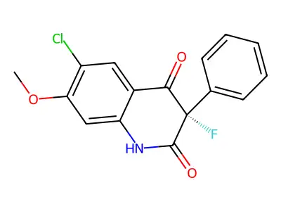 6-Chloro-3-fluoro-7-methoxy-3-phenyl-1,2,3,4-tetrahydroquinoline-2,4-dione structure