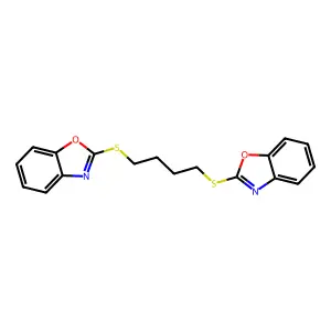 2-{[4-(1,3-Benzoxazol-2-ylsulfanyl)butyl]sulfanyl}-1,3-benzoxazole structure