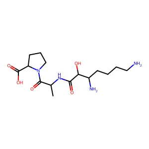 3,7-Diamino-2-hydroxyheptanoyl-alanyl-proline structure