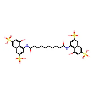 4,4'-SebacyldiNH-bis-5OHNaphth-2,7diSO3H structure