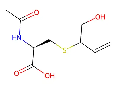 1-hydroxy-2-(N-acetylcysteinyl)-3-butene structure