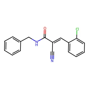 N-benzyl-3-(2-chlorophenyl)-2-cyanoprop-2-enamide structure