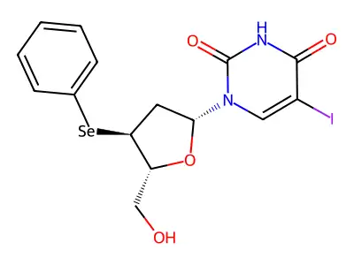 Uridine, 2'-deoxy-5-iodo-3'-Se-phenyl-3'-seleno- structure