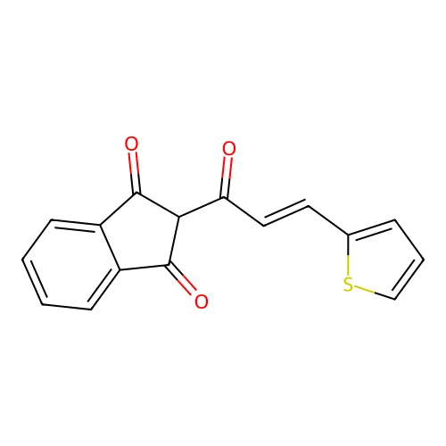 2-(3-(2-Thienyl)prop-2-enoyl)indane-1,3-dione structure