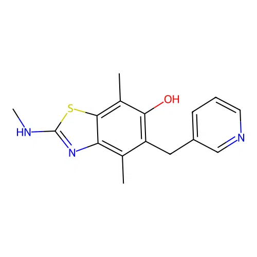 6-Benzothiazolol, 4,7-dimethyl-2-(methylamino)-5-(3-pyridinylmethyl)- structure