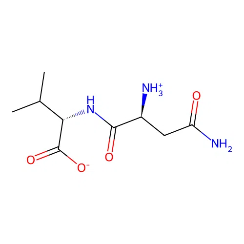 (2S)-2-[[(2S)-4-amino-2-azaniumyl-4-oxobutanoyl]amino]-3-methylbutanoate structure