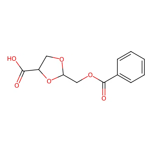 1,3-Dioxolane-4-carboxylic acid, 2-[(benzoyloxy)methyl]-, (2S,4S)- structure