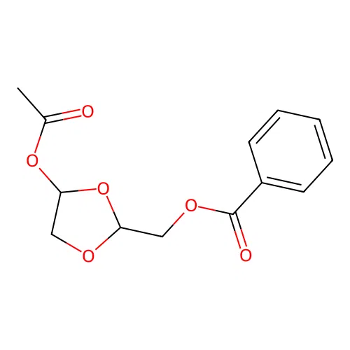 [4-(Acetyloxy)-1,3-dioxolan-2-YL]methyl benzoate structure