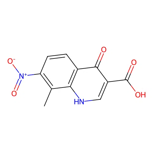 8-methyl-7-nitro-4-oxo-1H-quinoline-3-carboxylic acid structure