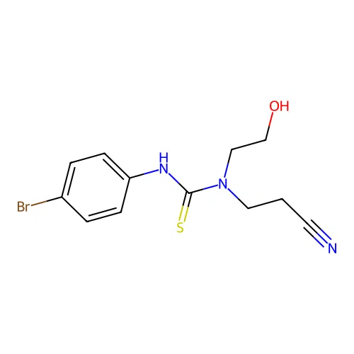 3-(4-Bromophenyl)-1-(2-cyanoethyl)-1-(2-hydroxyethyl)thiourea structure