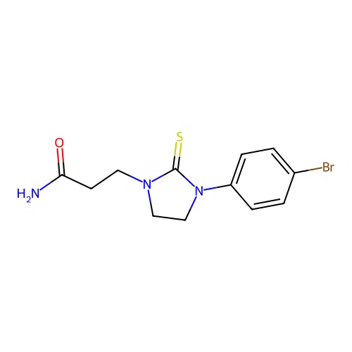 3-[3-(4-Bromophenyl)-2-thioxoimidazolidin-1-yl]propanamide structure
