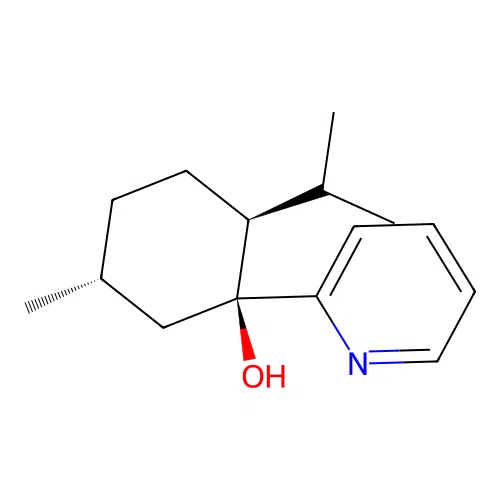 (1S,2S,5R)-5-methyl-2-propan-2-yl-1-pyridin-2-ylcyclohexan-1-ol structure
