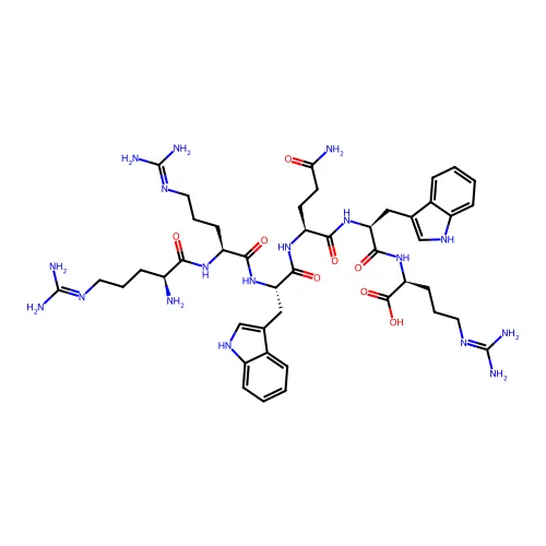 H-Arg-Arg-Trp-Gln-Trp-Arg-OH structure