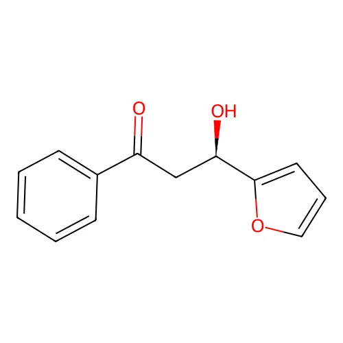(3R)-3-(furan-2-yl)-3-hydroxy-1-phenylpropan-1-one structure