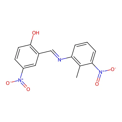 2-{(E)-[(2-methyl-3-nitrophenyl)imino]methyl}-4-nitrophenol structure