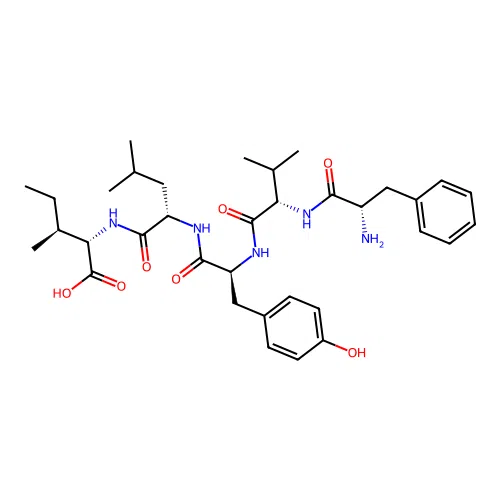 H-Phe-Val-Tyr-Leu-Ile-OH structure
