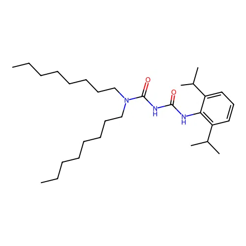 N-[2,6-Bis(1-methylethyl)phenyl]-N''-[dioctyl]iminodicarbonic diamide structure
