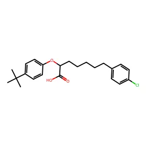 2-(4-tert-Butylphenoxy)-7-(4-chlorophenyl)heptanoic acid structure