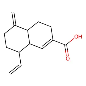 8-ethenyl-5-methylidene-4,4a,6,7,8,8a-hexahydro-3H-naphthalene-2-carboxylic acid structure