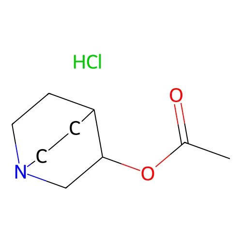 1-Azabicyclo(2.2.2)octan-3-ol, 3-acetate, hydrochloride (1:1) structure