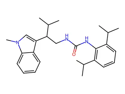 N-(2,6-Bis(1-methylethyl)phenyl)-N'-(3-methyl-2-(1-methyl-1H-indol-3-yl)butyl)urea structure