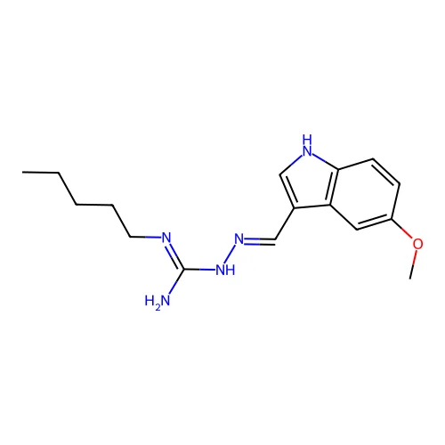1-[(5-Methoxy-3-indolylidene)methylamino]-2-pentylguanidine structure