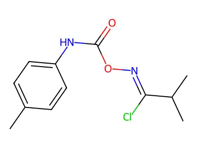 [(1-chloro-2-methylpropylidene)amino] N-(4-methylphenyl)carbamate structure
