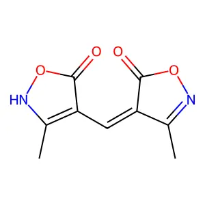 4-[(5-Hydroxy-3-methylisoxazol-4-YL)methylene]-3-methyl-(4H)isoxazol-5-one structure