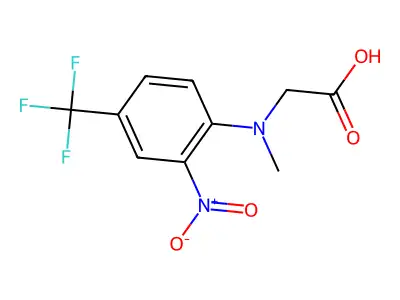 2-[Methyl-2-nitro-4-(trifluoromethyl)anilino]acetic acid structure