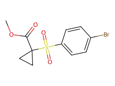 Cyclopropanecarboxylic acid, 1-((4-bromophenyl)sulfonyl)-, methyl ester structure