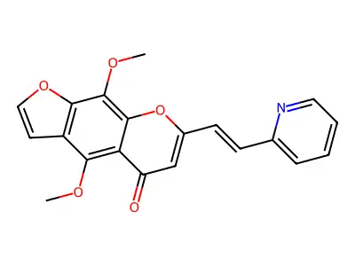 4,9-Dimethoxy-7-(2-pyridin-2-ylethenyl)furo[3,2-g]chromen-5-one structure