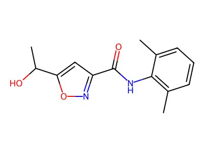 3-Isoxazolecarboxamide, N-(2,6-dimethylphenyl)-5-(1-hydroxyethyl)- structure
