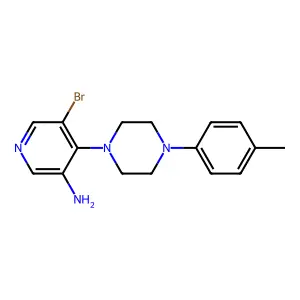 Piperazine, 1-(3-amino-5-bromo-4-pyridyl)-4-(p-tolyl)- structure