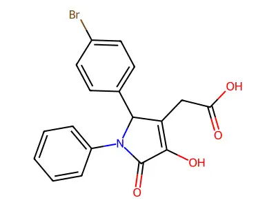 1-Phenyl-5-(p-bromophenyl)-3-hydroxy-4-carboxymethyl-2,5-dihydro-2-pyrrolone structure