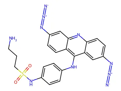 3-Amino-N-(4-((2,6-diazido-9-acridinyl)amino)phenyl)-1-propanesulfonamide structure
