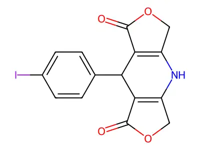 1H,3H-Difuro(3,4-b:3',4'-e)pyridine-1,7(4H)-dione, 5,8-dihydro-8-(4-iodophenyl)- structure