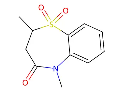 2,5-dimethyl-2,3-dihydrobenzo[b][1,4]thiazepin-4(5H)-one 1,1-dioxide structure