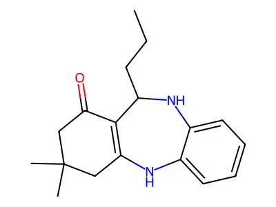 9,9-dimethyl-6-propyl-6,8,10,11-tetrahydro-5H-benzo[b][1,4]benzodiazepin-7-one structure