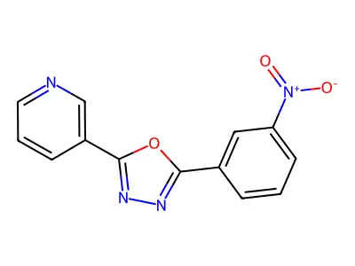3-[5-(3-Nitrophenyl)-1,3,4-oxadiazol-2-yl]pyridine structure