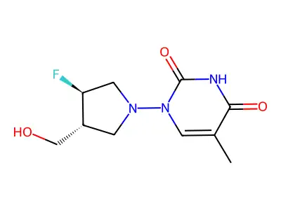 Pyrrolidinothymine structure