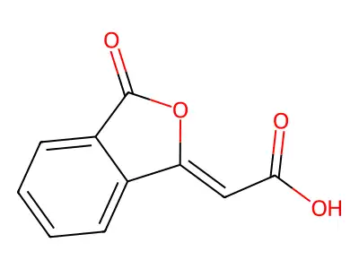 (2E)-(3-oxo-2-benzofuran-1(3H)-ylidene)ethanoic acid structure