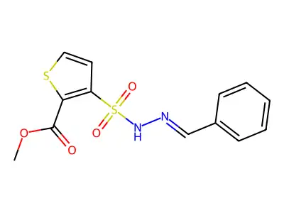 Methyl 3-[(benzylideneamino)sulfamoyl]thiophene-2-carboxylate structure