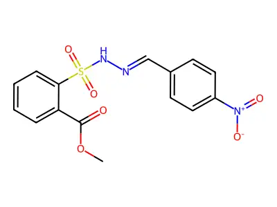 Methyl 2-[[(4-nitrophenyl)methylideneamino]sulfamoyl]benzoate structure
