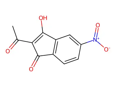2-acetyl-3-hydroxy-6-nitro-1H-inden-1-one structure