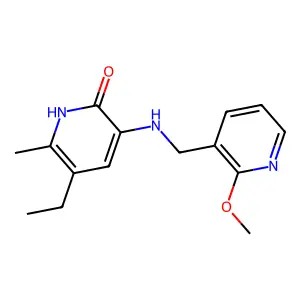 2(1H)-Pyridinone, 5-ethyl-3-(((2-methoxy-3-pyridinyl)methyl)amino)-6-methyl- structure