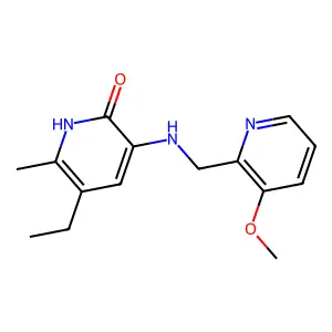 2(1H)-Pyridinone, 5-ethyl-3-(((3-methoxy-2-pyridinyl)methyl)amino)-6-methyl- structure