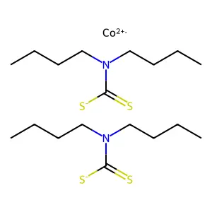 Bis(dibutyldithiocarbamato-S,S')cobalt structure