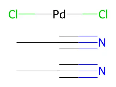 Palladium(II)chloro-bis(acetonitrile) structure