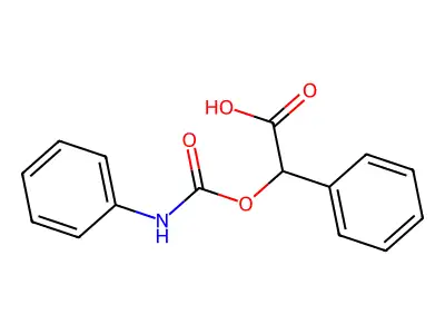 Phenyl[(phenylcarbamoyl)oxy]acetic acid structure
