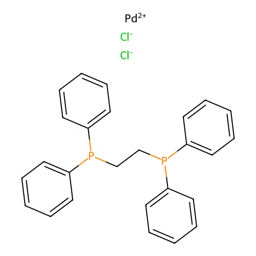 2-Diphenylphosphanylethyl(diphenyl)phosphane;palladium(2+);dichloride structure